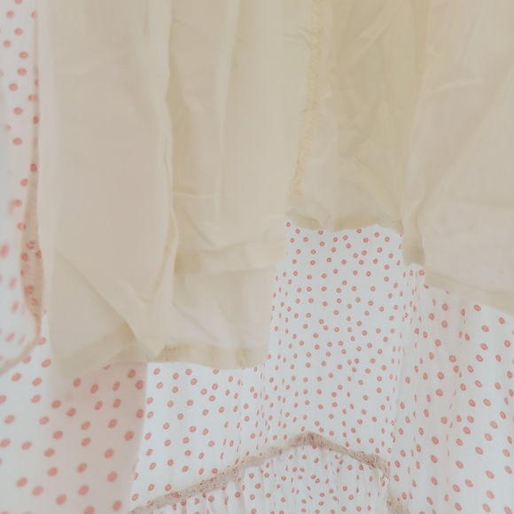 SADIE & SAGE Lady Laranja Polkadot Boho Cottage Dress Cream Peach - Picture 9 of 15